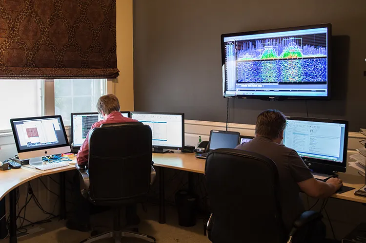 Novus Labs test home control room with real-time monitoring stations