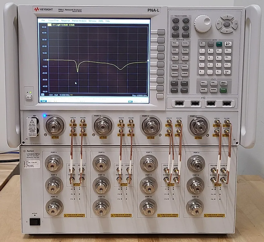 Vector network analyzer (PNA) for S-parameter measurement at Novus Labs