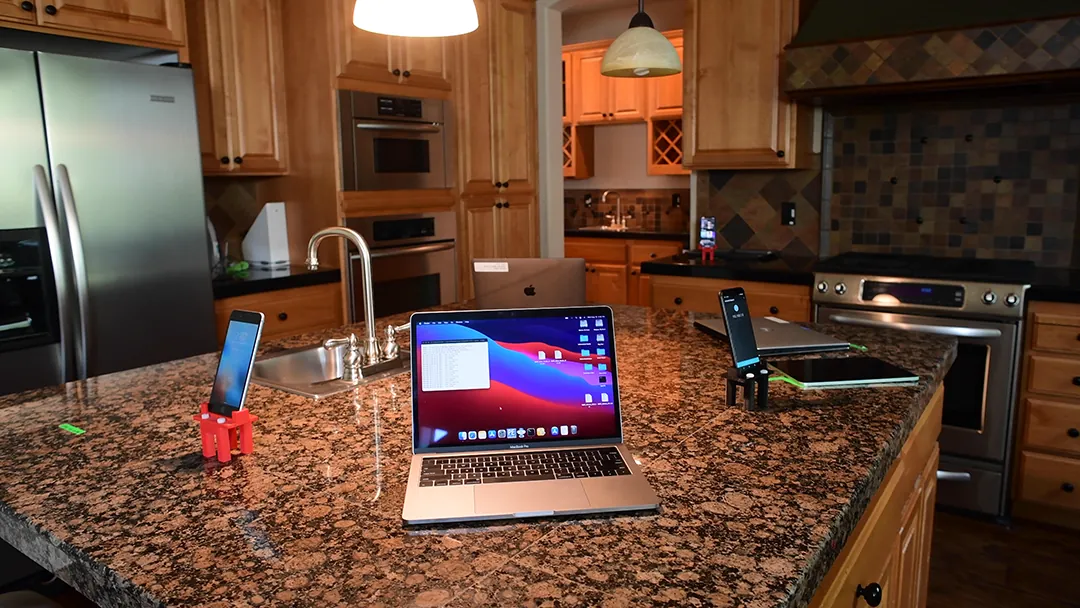 Novus Labs residential test home kitchen for real-world soak testing