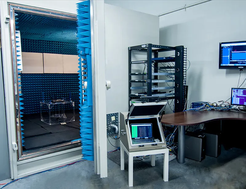 Novus Labs RF-shielded chamber with control stations